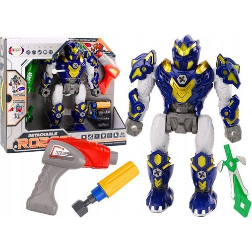 Játékrobot - Csavarozó Fegyverrel, Hanghatásokkal, Kék