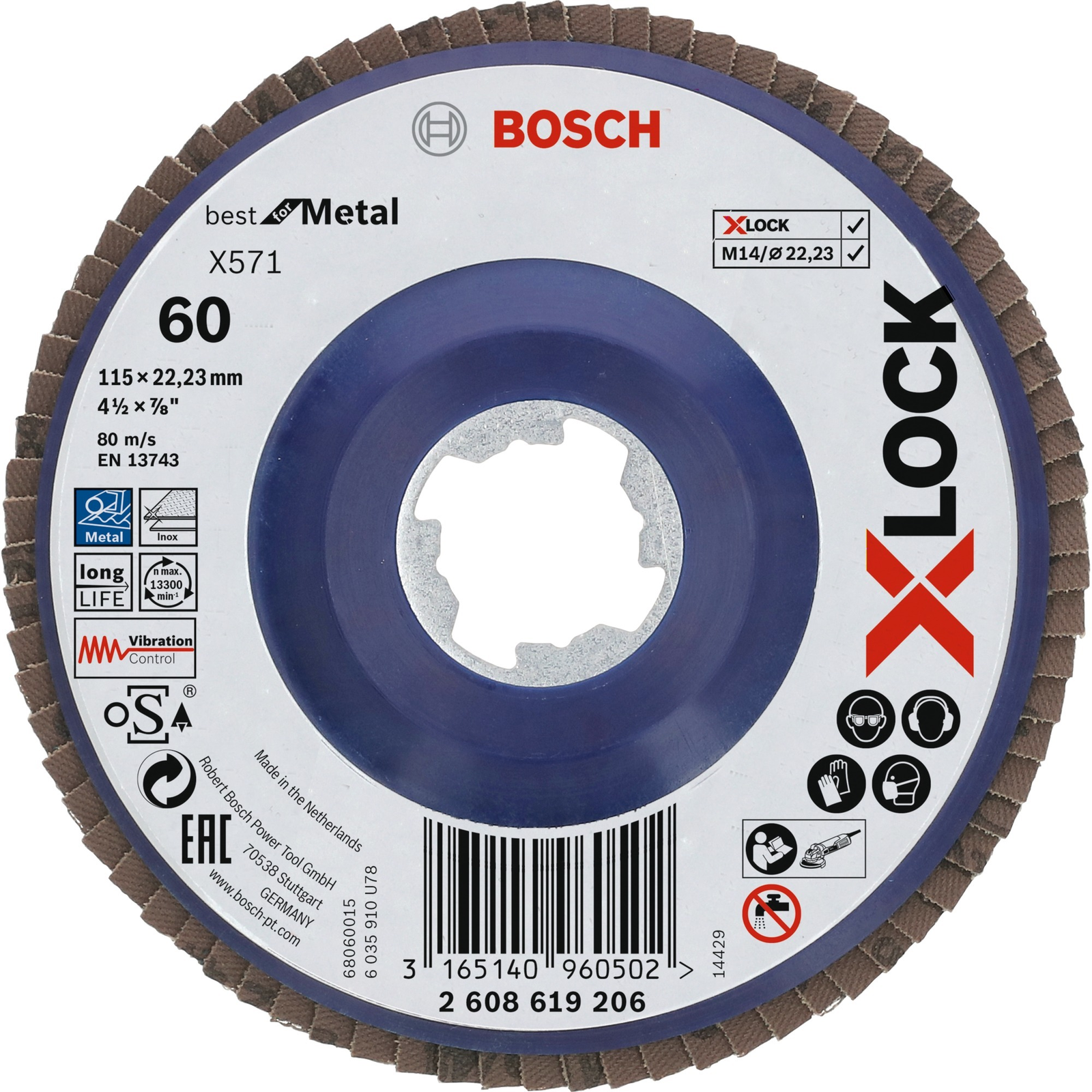 Bosch X-LOCK Best for Metal X571 K60 Legyezőtárcsa - 115mm (2608619206)