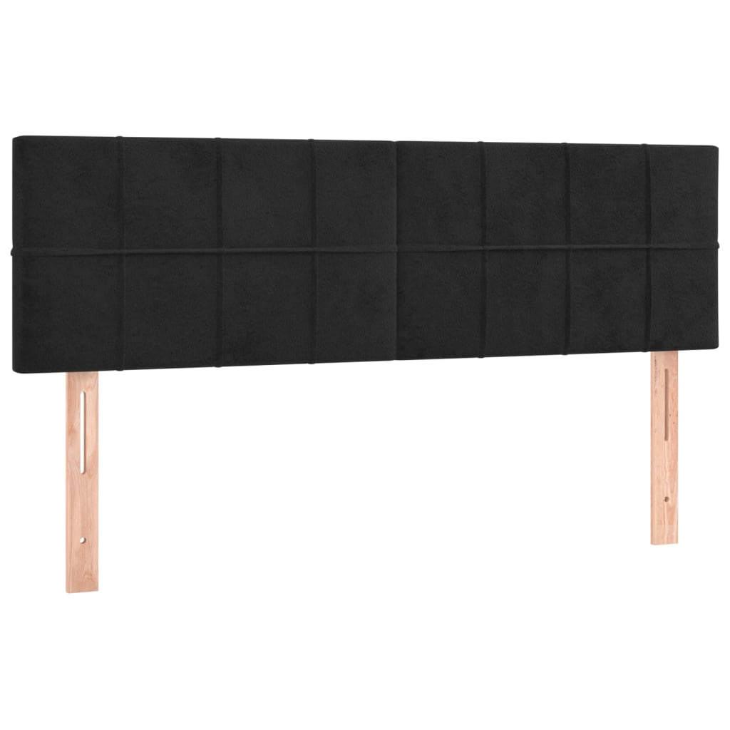 2 db fekete bársony fejtámla 72 x 5 x 78/88 cm (346056)