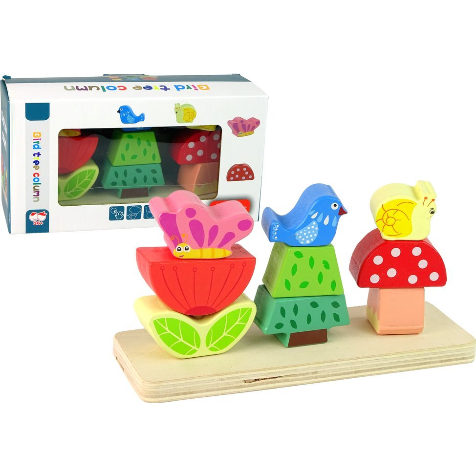 Fából Készült Blokkok Puzzle Virág Pillangó Madár 13237 (13237)