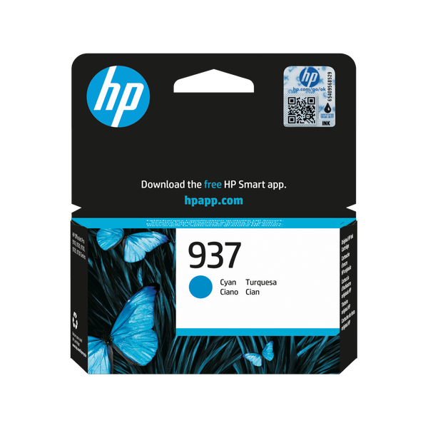 HP 937 Cyan Original Ink Cartridge cartuccia d'inchiostro 1 pz Resa standard