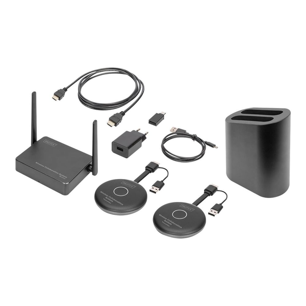 DIGITUS Wireless Collaboration System - 2 Transmitters + 1 Receiver - wireless video/audio extender - 802.11a, 802.11b/g/n, Wi-Fi 5