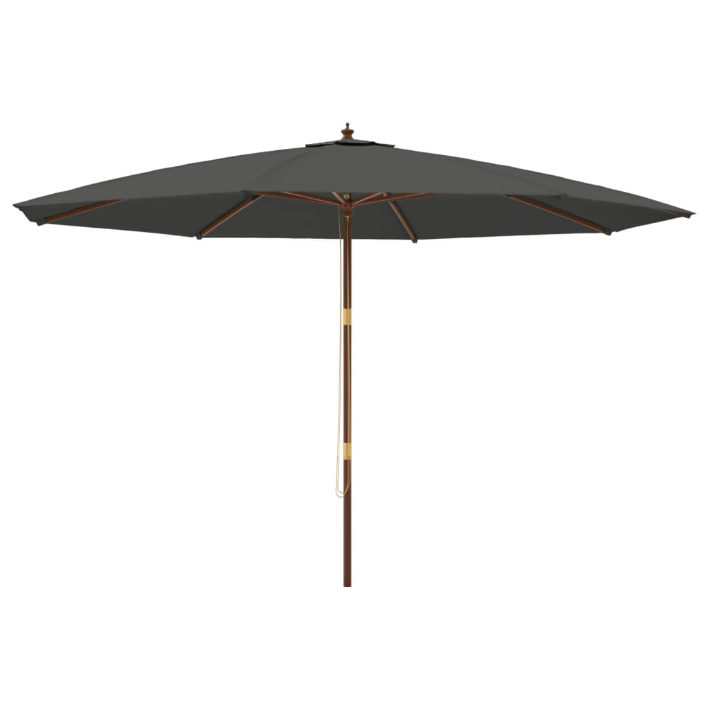antracitszürke kerti napernyő fa rúddal 400 x 273 cm (363177)