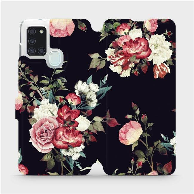 Flip case for Samsung Galaxy A21S - VD11P Rose on black (5903516287062)