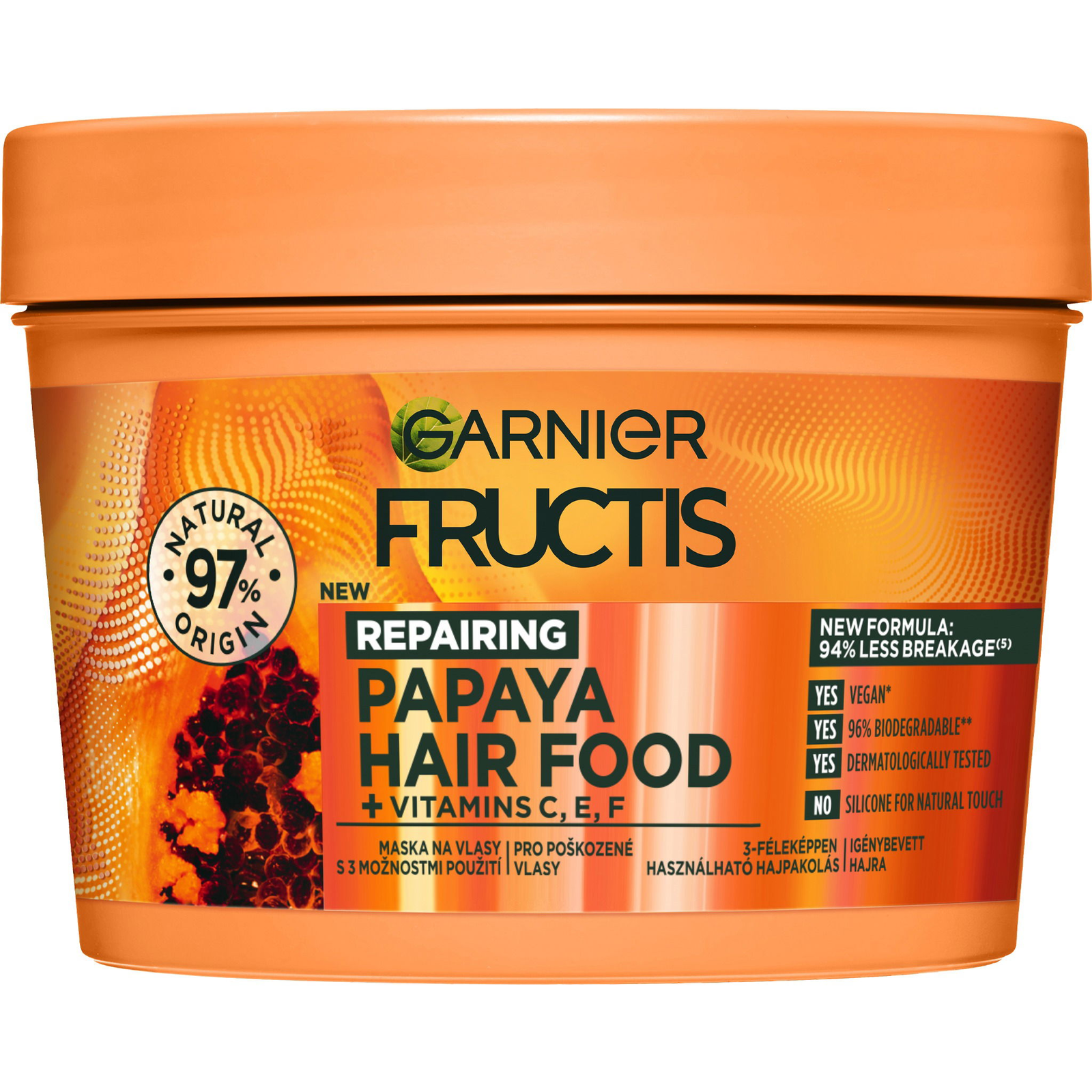 GARNIER Fructis Hair Food Papaya regeneráló maszk 400 ml (3600542513159)