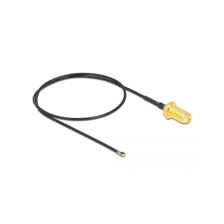 Delock SMA -> MHF 4L F/M antenna kábel 0.35m fekete 1.37 (12664)