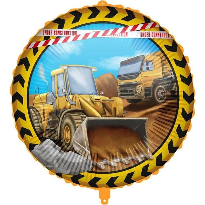 Munkagép mintás fólia lufi 46cm (5201184954782)