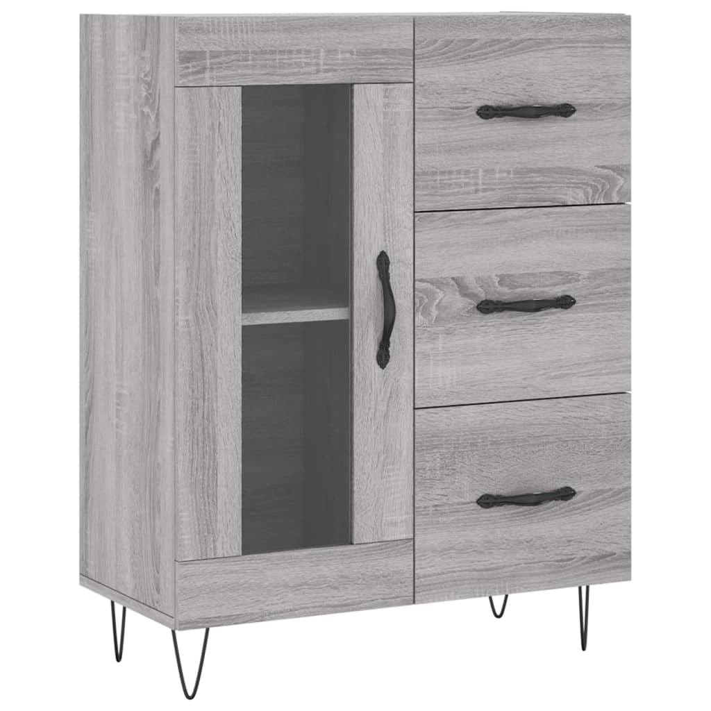 szürke sonoma színű szerelt fa tálalószekrény 69,5 x 34 x 90 cm (828042)
