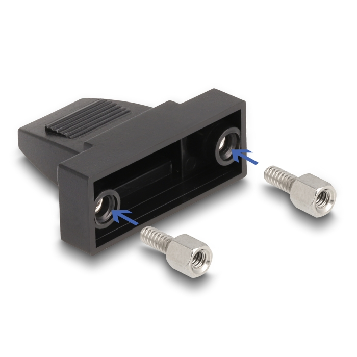 Delock D-Sub foglalat 9 tűs apa / anya műanyag kerethez lapos kábelek számára (67025) (67025)