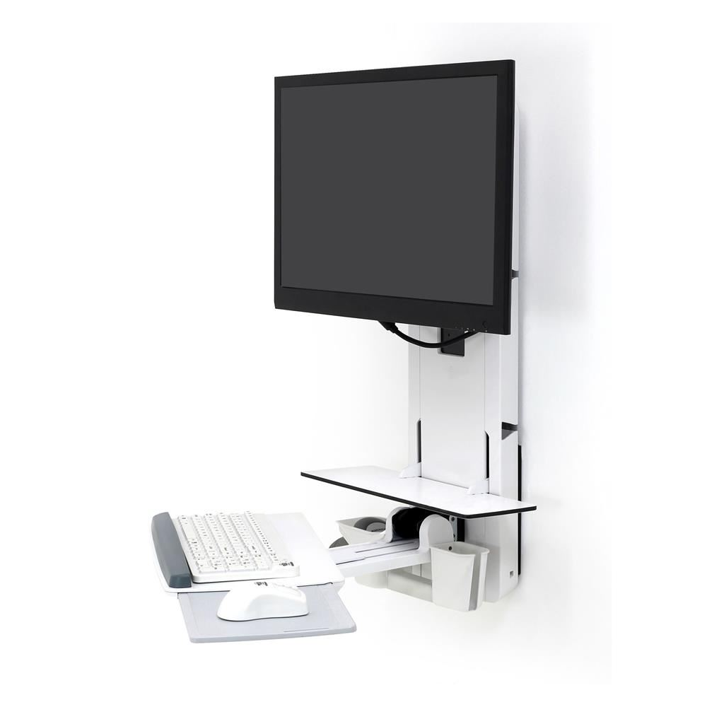 Ergotron StyleView Sit-Stand LCD falitartó billentyűzet polccal 24" fehér (61-080-062) (61-080-062)
