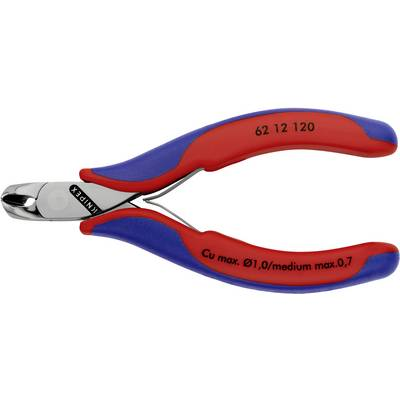 Elektronikai ferde-csípőfogó, lágy/közepes huzal max.: O 1/0,7 mm, Knipex 62 12 120 (62 12 120)