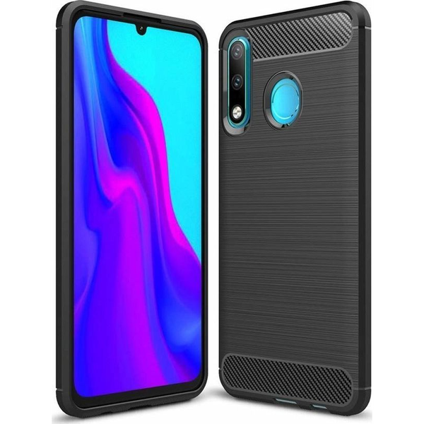 Capa Silicone Forcell Carbon Huawei P30 Lite Preta