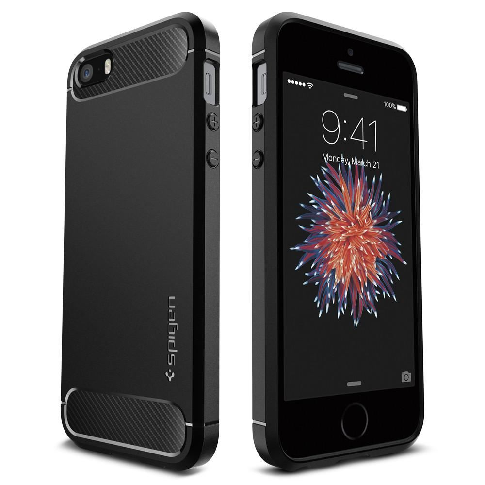 Spigen Rugged Armor Apple iPhone SE/5s/5 hátlaptok fekete (041CS20167) (041CS20167)