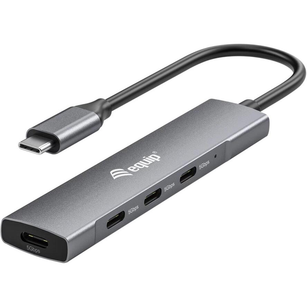 Equip 128963 κατανεμητής διεπαφών USB 3.2 Gen 1 (3.1 Gen 1) Type-C 5000 Mbit/s Μαύρος (Μαύρο), Άργυρος