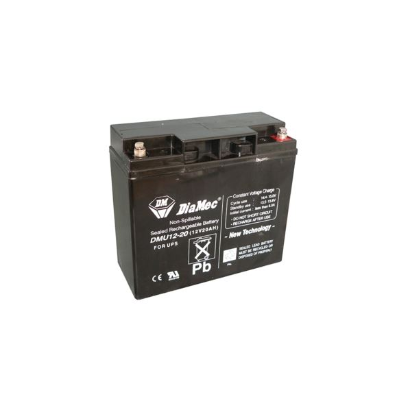 Diamec zselés ólomsavas gondozásmentes akkumulátor 12V 20 000mAh 181x167x76mm (DMU12-20)