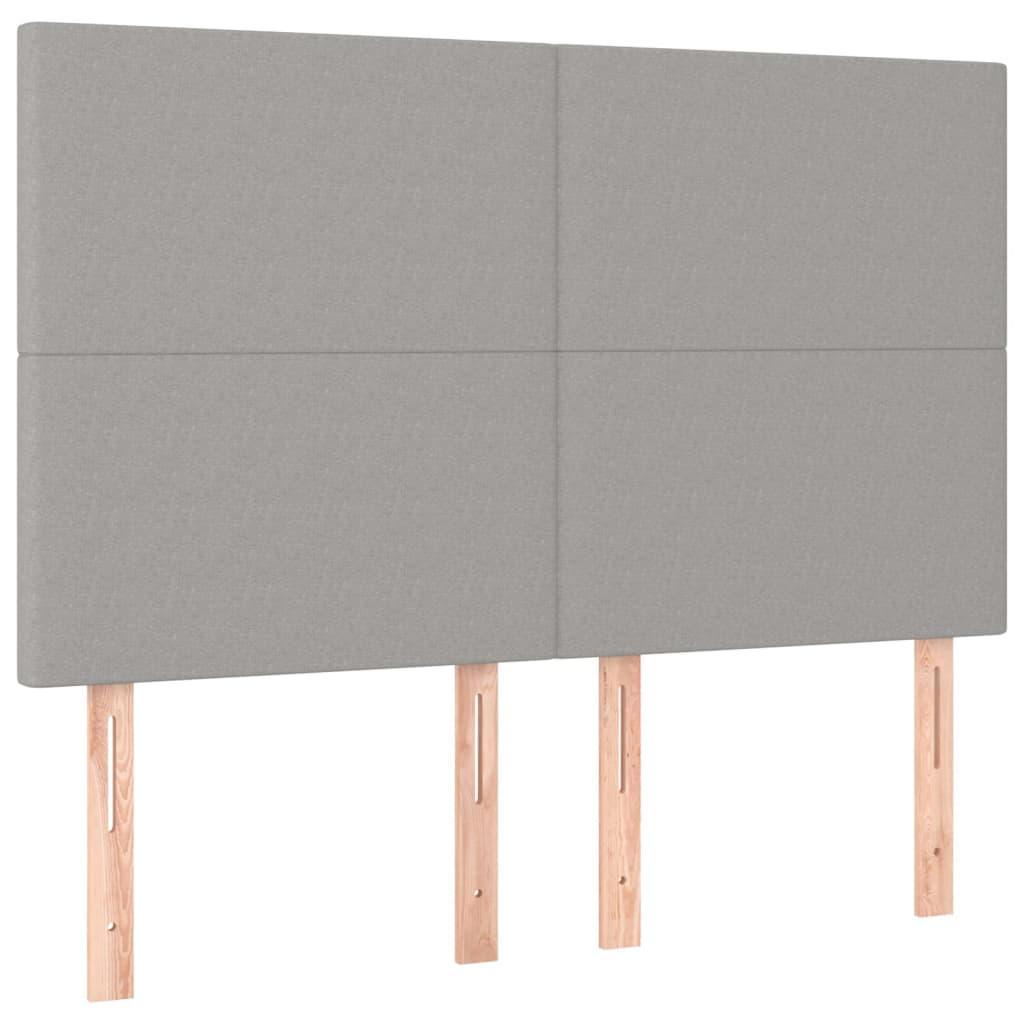 4 db világosszürke szövet fejtámla 72 x 5 x 78/88 cm (3116050)