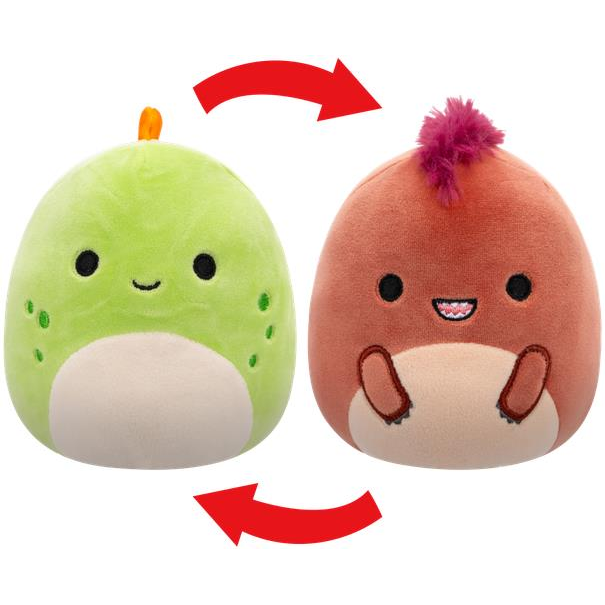 Squishmallows 2in1 Kelly, a velociraptor és Seanster, a sztegoszaurusz (196566451339)