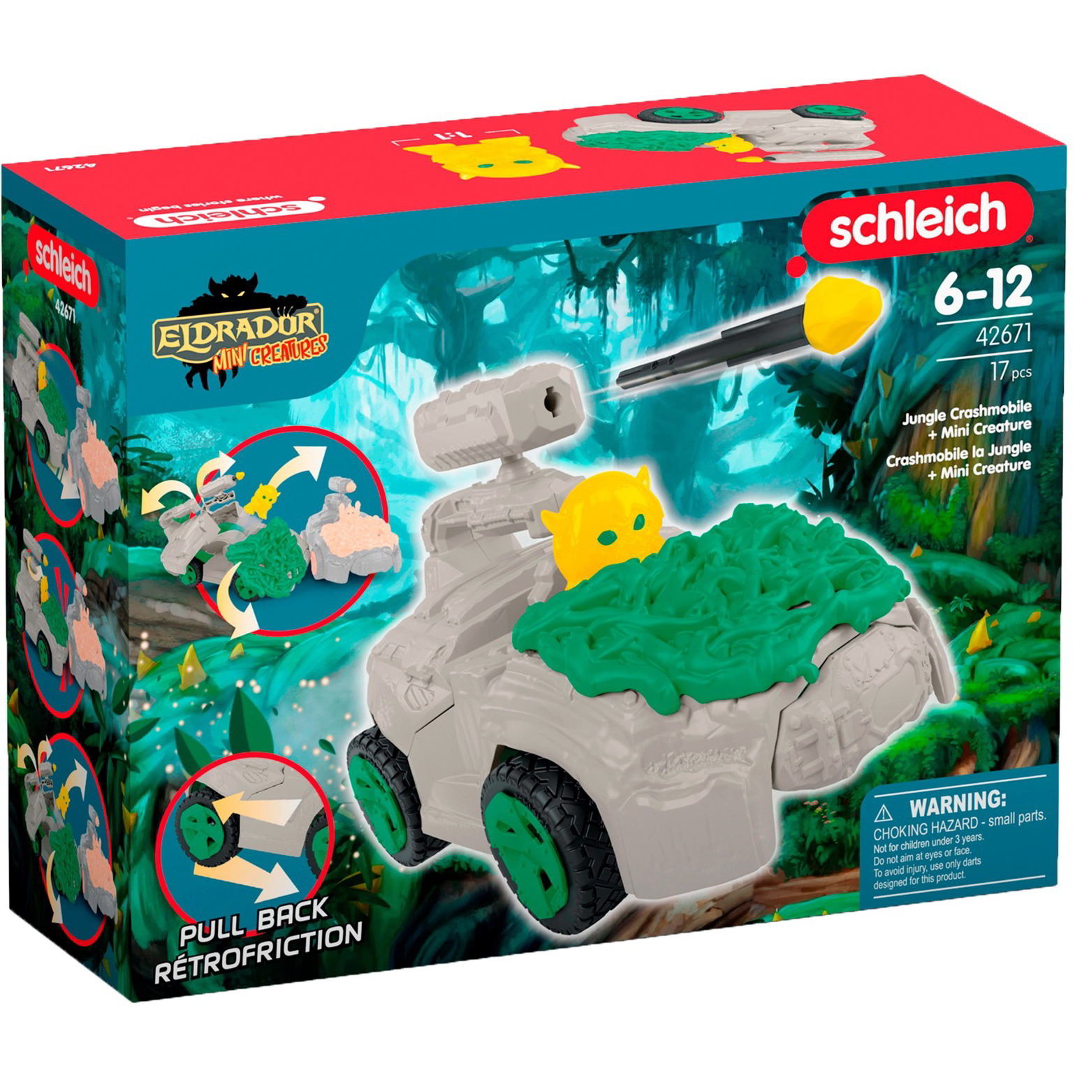 Schleich 42671 Eldrador Creatures Dzsungel jármű Mini lénnyel játékfigura - Zöld (42671)