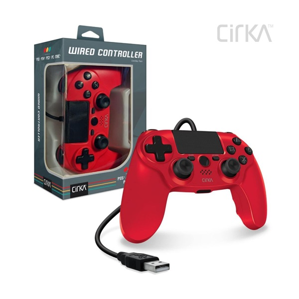 Cirka M07527-RD NuForce PS4/PC/Mac piros vezetékes kontroller (M07527-RD)