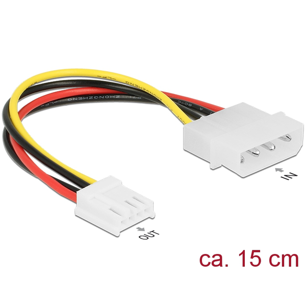 DELOCK Stromkabel Molex ST 4pin -> Floppy 4Pin BU 15cm