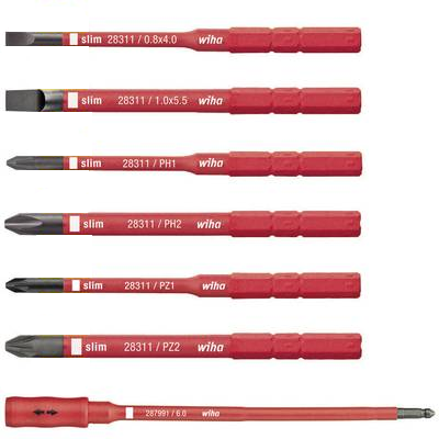VDE cserélhető csavarhúzó penge készlet, 7 részes, Wiha slimTorque 36079 (36079)
