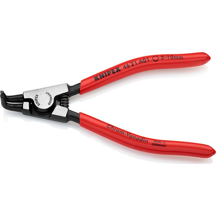 KNIPEX Seegergyűrű fogók külső gyűrűkhöz (tengelyek) 125 mm, O 3-10 mm, 90°-ban hajlított, (46 21 A01) (46 21 A01)