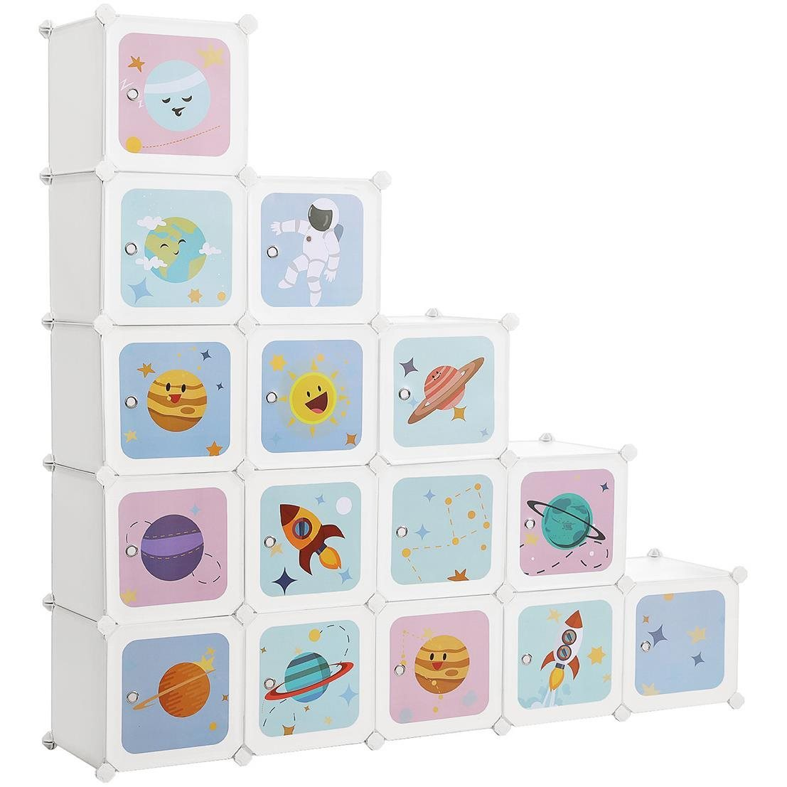 Songmics, Játékszervező 15 doboz, univerzum 123 x 31 x 123 cm (LPC902W)