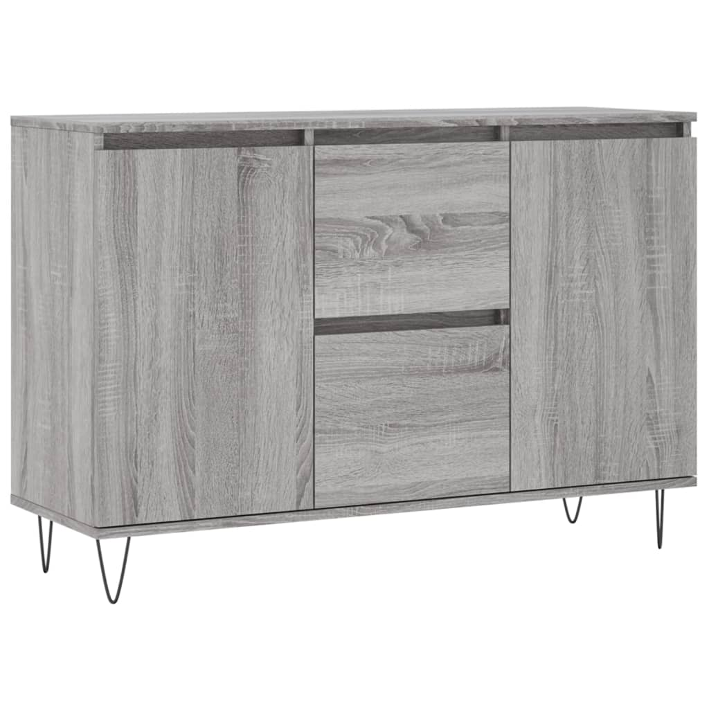 szürke sonoma színű szerelt fa tálalószekrény 104 x 35 x 70 cm (827210)