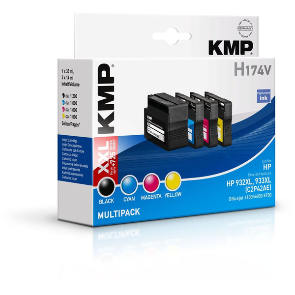 KMP HP 932/933XL Мултипак с 4 цветни касети - с чип
