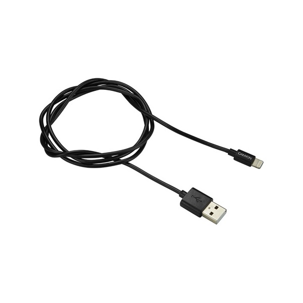 Canyon Charge&Sync USB 2.0 A -> Lightning M/M adatkábel 1m fekete (CNS-MFICAB01B)
