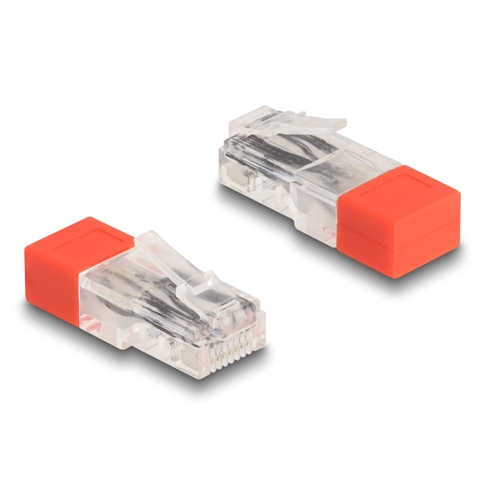 Delock RJ45 apa lezáró rezisztorral 120 Ohm piros (67186) (67186)