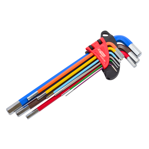 AWTools AWTOOLS KLUCZE IMBUSOWE HEX/ 1,5-10,0mm/9szt. KOLOR DŁUGIE BLACK LINE