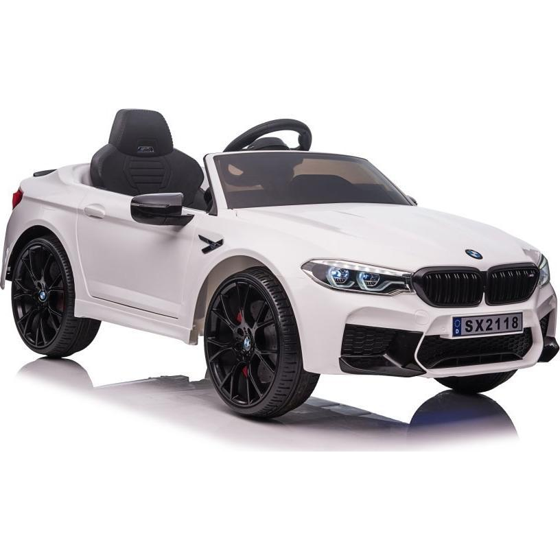 BMW M5 DRIFT 24 V Elektromos Kisautó 9589 - 2x200 W, 2.4 GHz, Szülői Távirányítóval, Nyitható Ajtóval, EVA Kerekekkel, Fehér (9589)