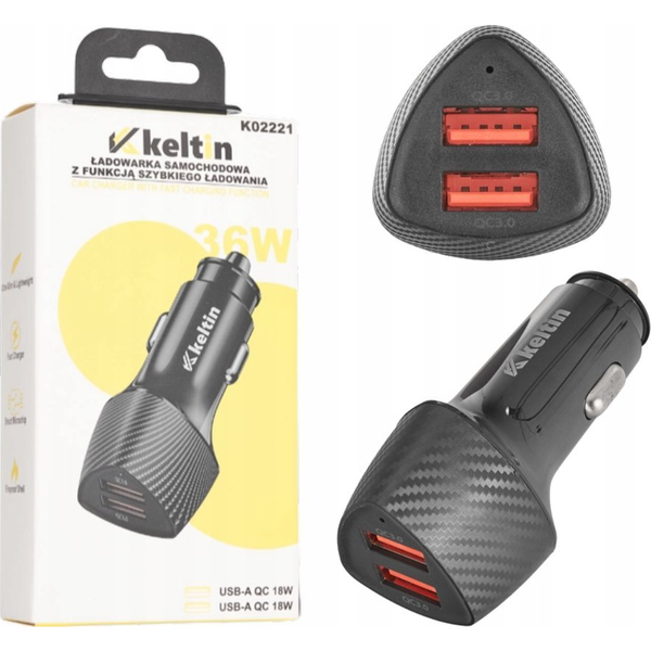 Ładowarka KELTIN Ładowarka samochodowa z funkcją szybkiego ładowania QC3.0 36W 7,2A (100)