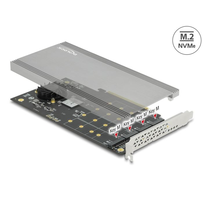Delock PCI Express x16 kártya - 4 x belső NVMe M.2 M (89044) (del89044)