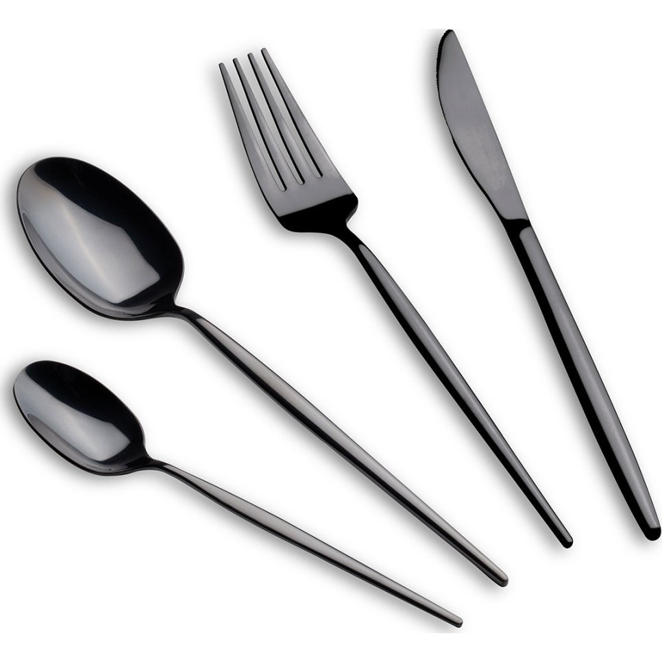 BerlingerHaus BH/3069 Matte Black Collection Evőeszköz Készlet - 24 db (BH-3069)