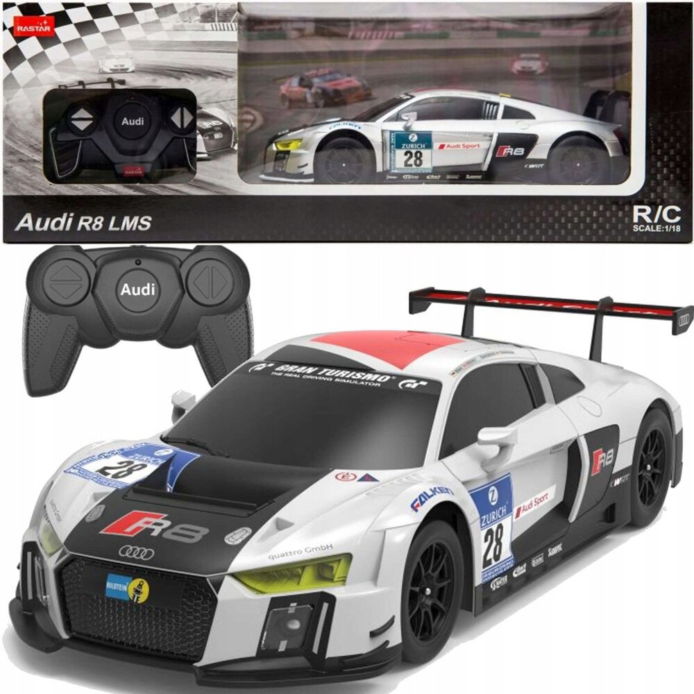 R/C 1_24 Távirányítású Sportkocsi AUDI R8 LMS Fehér (20597)