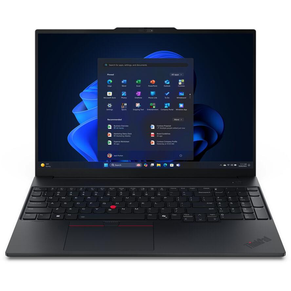 Lenovo ThinkPad E16 Gen 3 (AMD) AMD Ryzen™ 7 250 Laptop 40,6 cm (16") WUXGA 32 GB DDR5-SDRAM 1 TB SSD Wi-Fi 6E (802.11ax) Windows 11 Pro Γερμανικός Μαύρος (Μαύρο)
