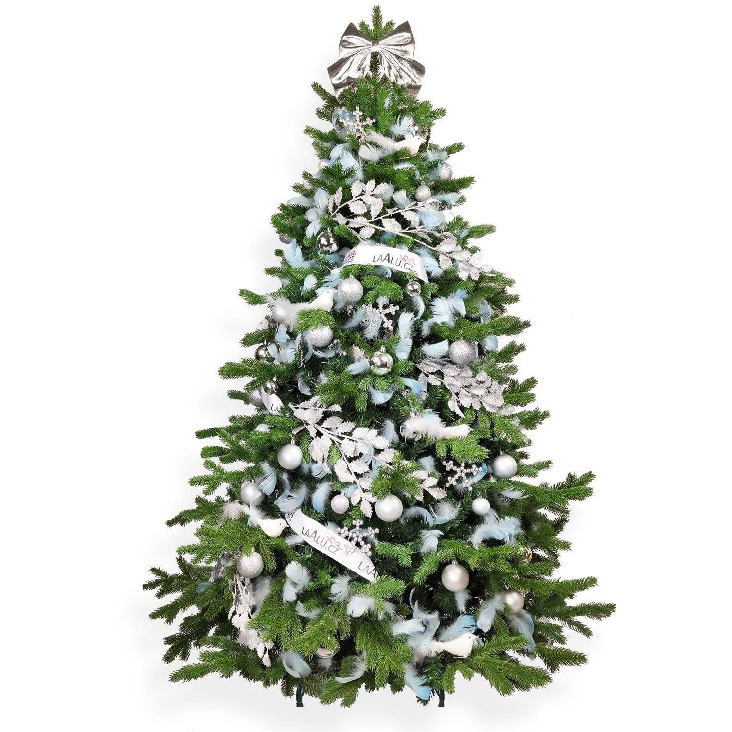 LAALU feldíszített karácsonyfa - Mennyei ezüst, 85 dísz, 180 cm (LAU-2304-OZ-180B)