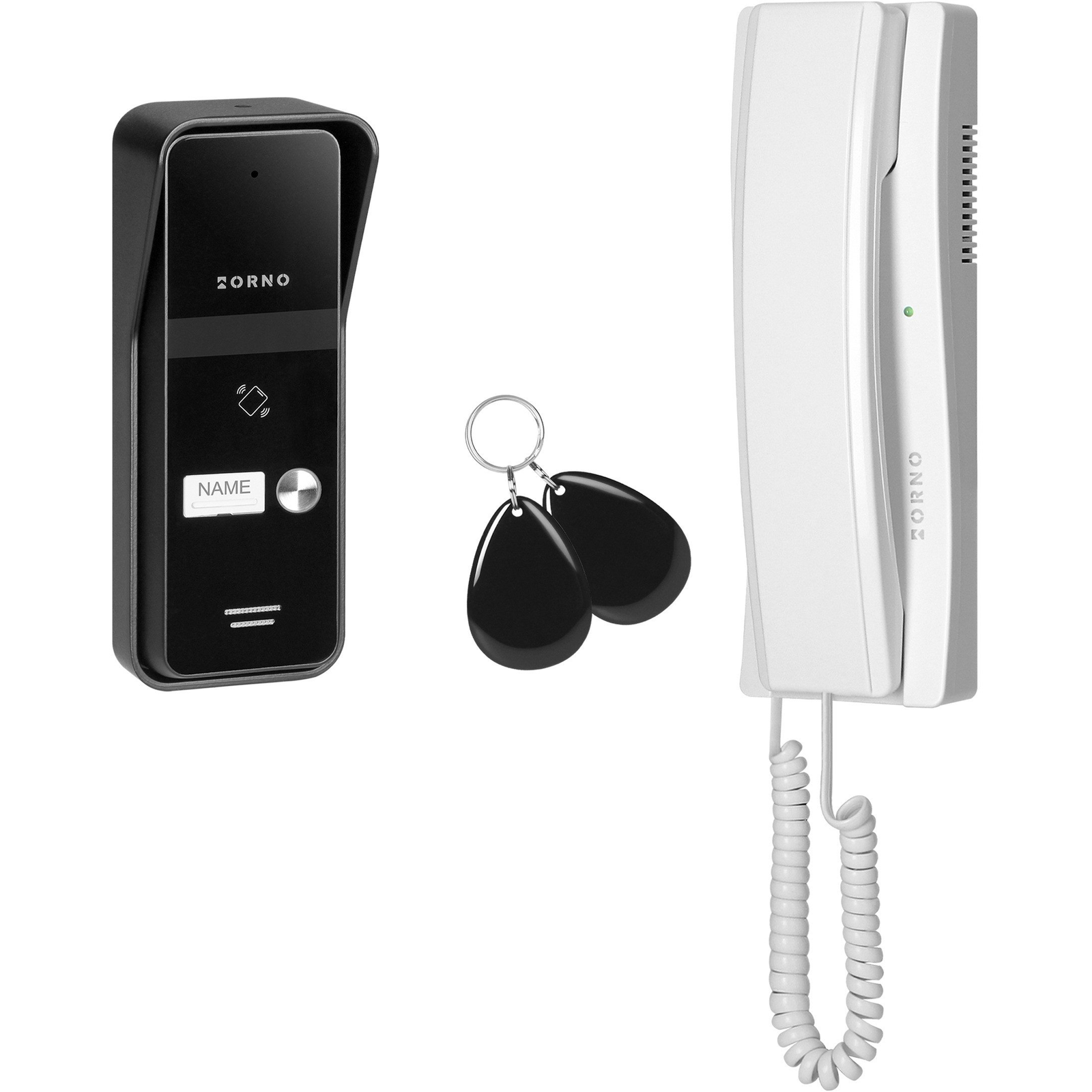 ENIR, Egycsaládos Ajtónyitó Készlet, 2-Vezetékes, Kulcstartó Olvasóval, Fehér Színű