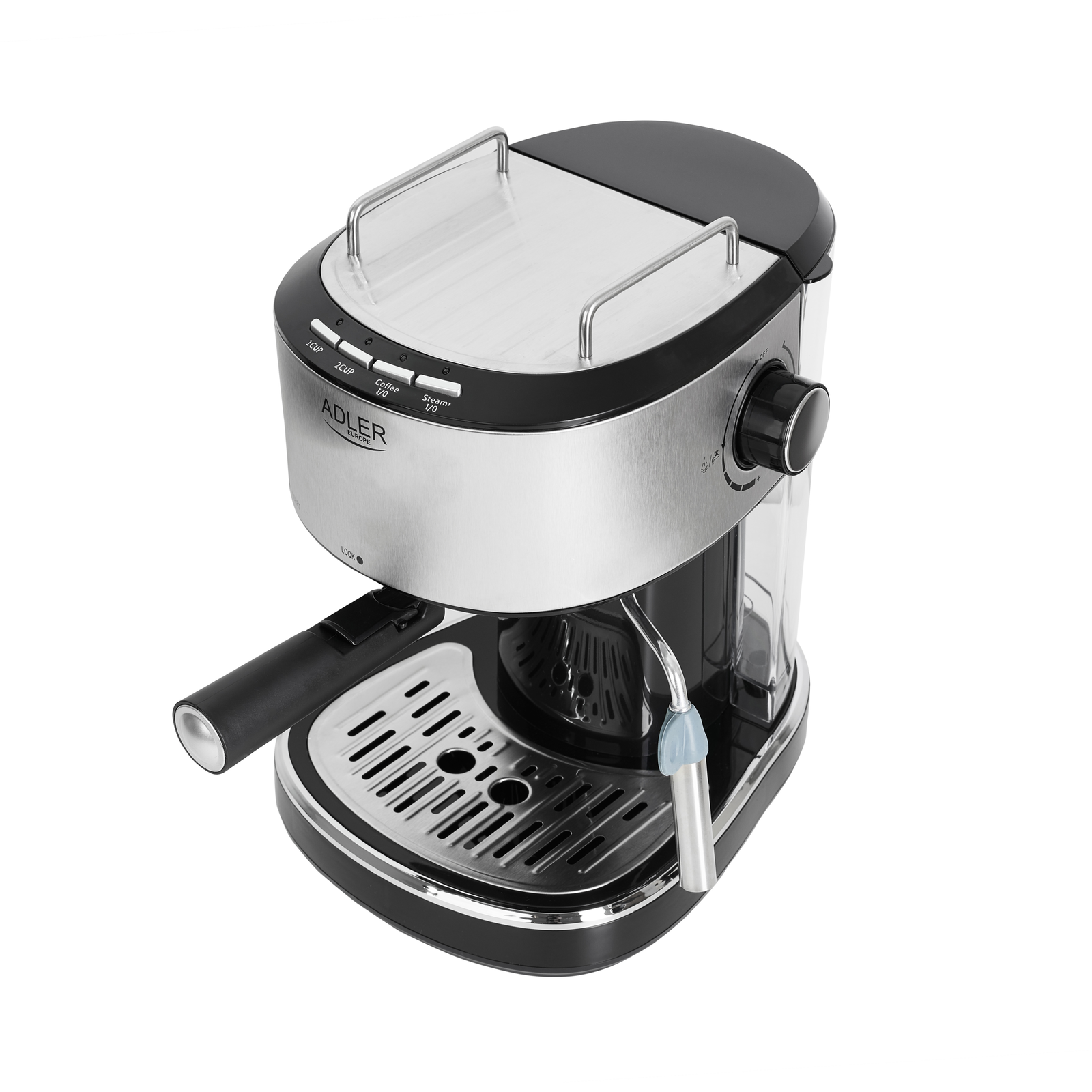 Pákový kávovar na espresso ADLER AD 4408 850 W strieborný/sivý