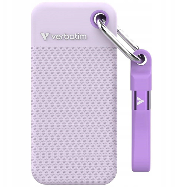 Verbatim 32323 Pocket SSD incl. sleeves, 2 TB, USB Type-C, 3.2 Gen 2, 10000 MB/s, 10 Gbit/s, Purple