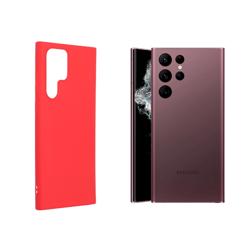 Fusion Soft Samsung Galaxy S22 Ultra Szilikon Tok - Piros (FSN-BC-SA-S908-RE)