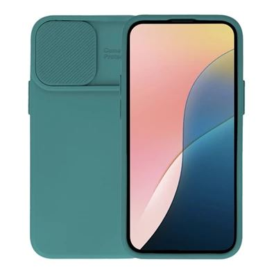 Gigapack Apple iPhone 14 Plus kameravédős szilikon tok matt sötétzöld (GP-130607) (GP-130607)