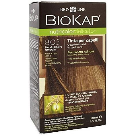 BIOKAP Nutricolor Delicato, Light Blonde Gentle Dye, 8.03, 140 ml (8030243011268)