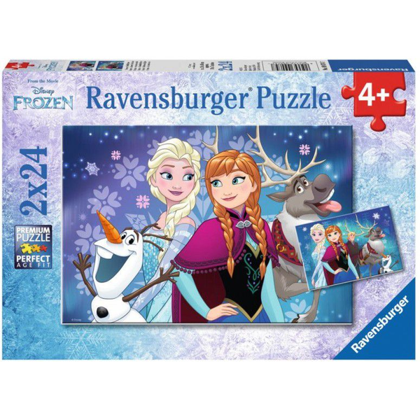 Ravensburger Puzzle - 2 X 24 Darabos, Disney Frozen - Jégvarázs 