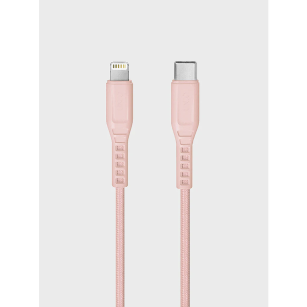 Cablu Date si Incarcare UNIQ USB Type-C la tip Lightning Flex, 3A, 1.2 m, Roz