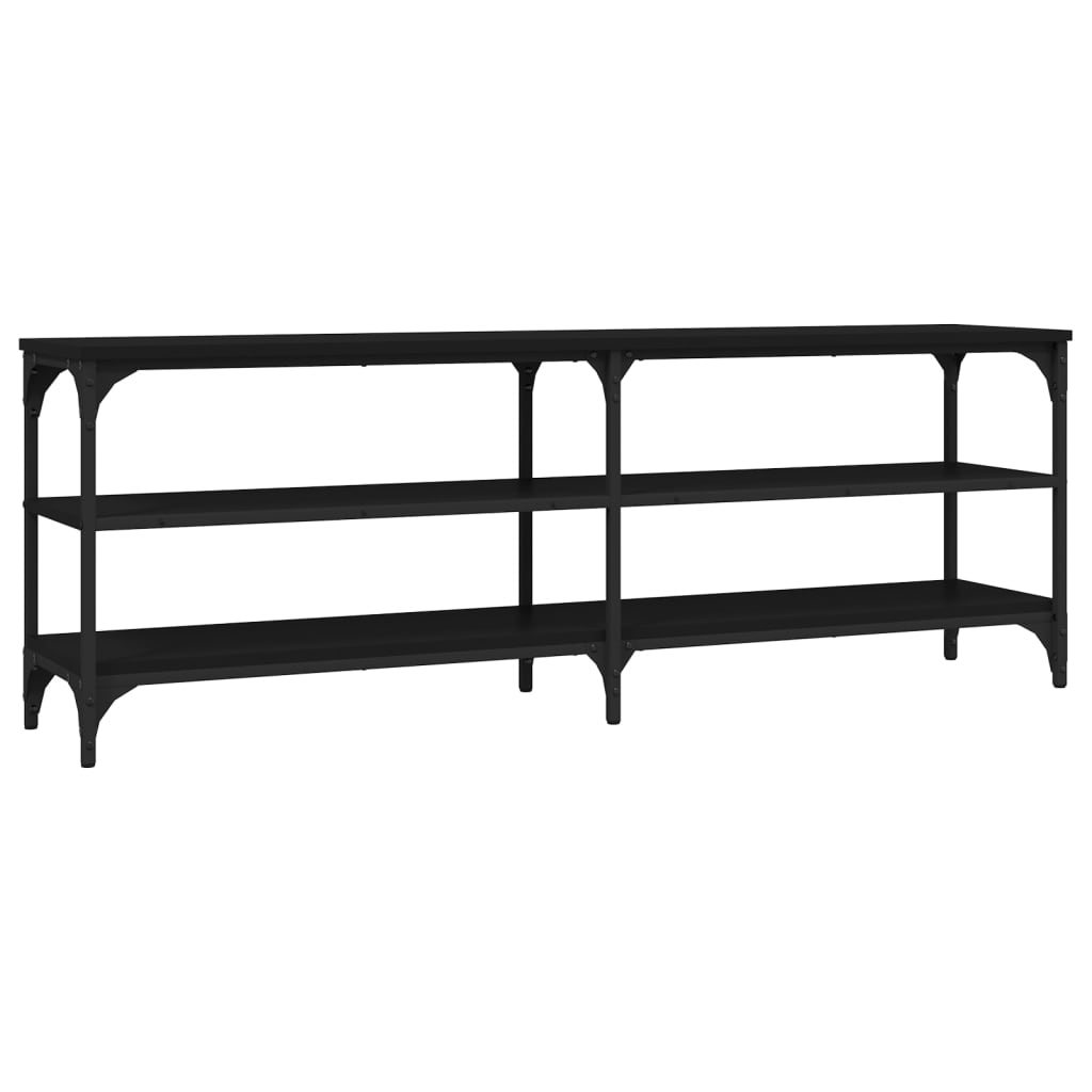 fekete szerelt fa TV-szekrény 140x30x50 cm (826744)