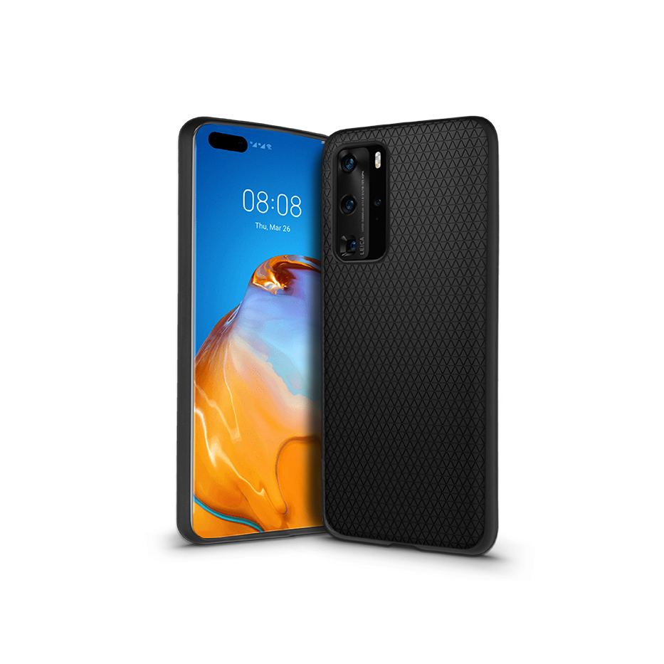 Haffner Liquid Air Huawei P40 Hátlap Tok - Fekete (AT0004)