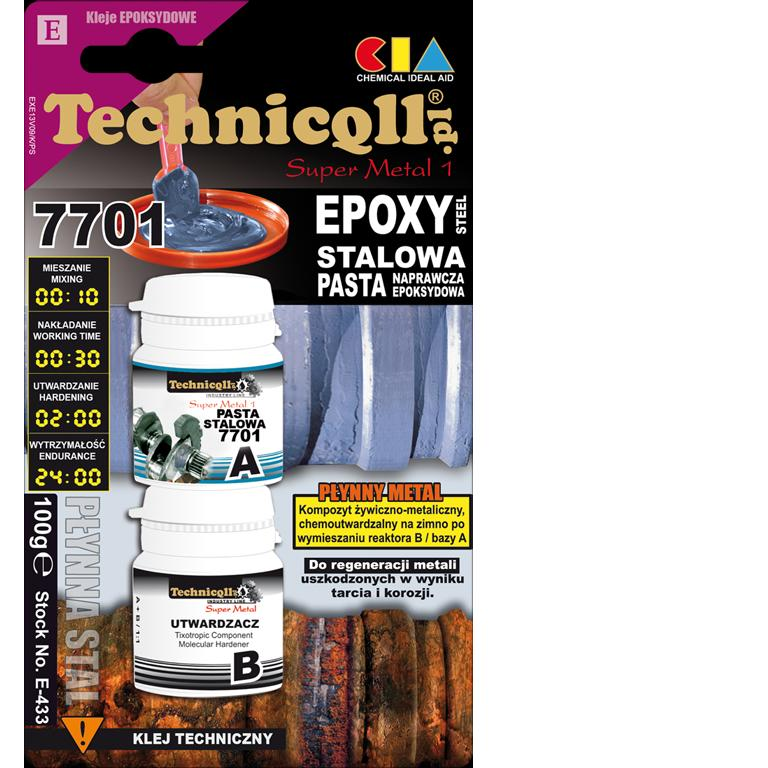 Blow Epoxi Paszta - Acél, 100 G, Technicqll (C2-E433)